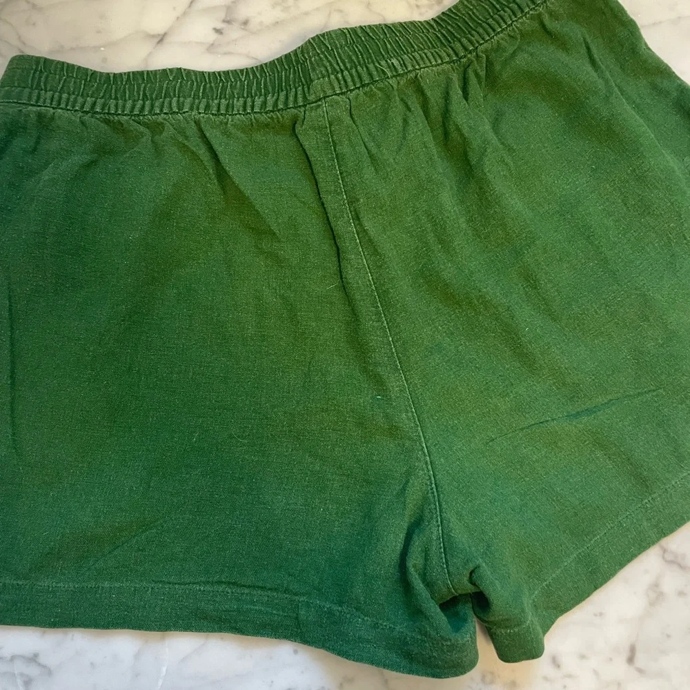J. Crew Factory Green Linen Blend Drawstring Shorts